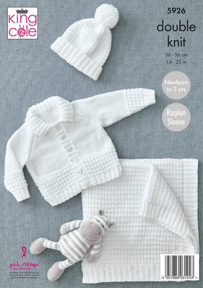 Cardigan, Hat and Blanket in King Cole Comfort DK (5926)
