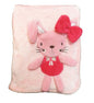 Supersoft Superior Luxurious Quality Pink Bunny With Bow Design Pram/Crib Blanket