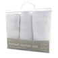 3 Piece Cot Bed Started Set - White - 2 Blankets & Fitted Sheet (Cot Bed Set)