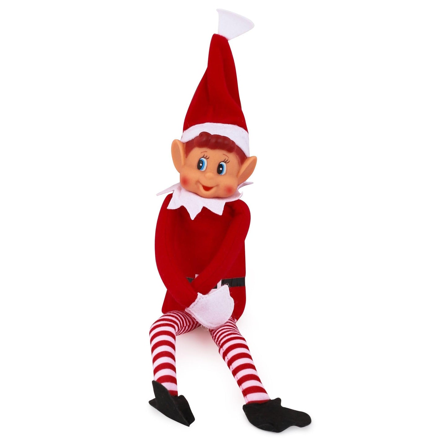 Elves Behavin' Badly Charming Red Long Leg Soft Body Vinylface Girl Elf with Hat - 30 cm