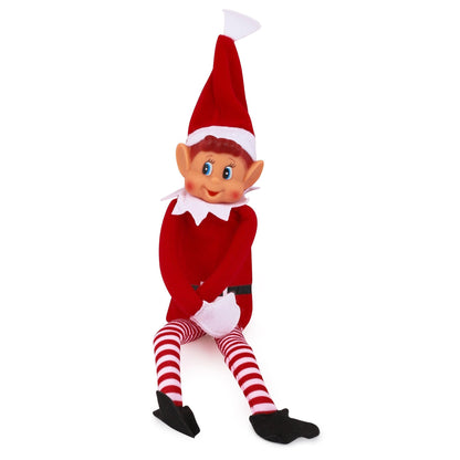 Elves Behavin' Badly Charming Red Long Leg Soft Body Vinylface Girl Elf with Hat - 30 cm