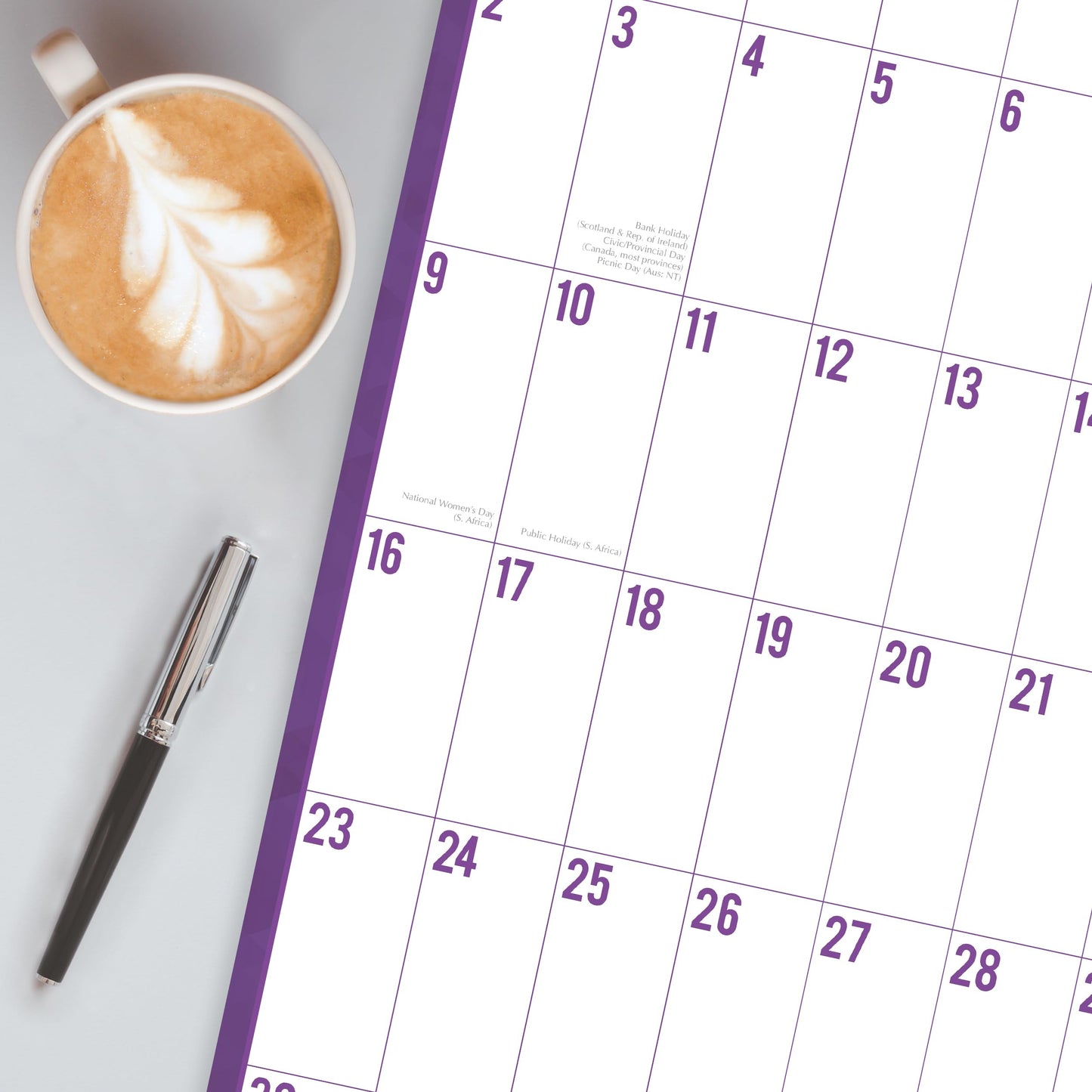 The Gifted Stationery Monthly Wall Calendar - By the Sea Family Organiser