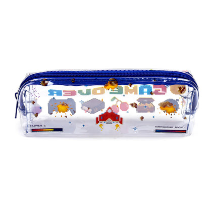 Puckator Game Over Clear Pencil Case - School Equipment Stuff - Pencil Cases - Large Capacity Preppy Pencil Case - Zipper Pouch - Office Essentials - Pencils Case Cute - Pencilcase - Pen Case