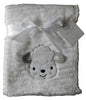 Baby Boys Girls Cute Fluffy Ribbed White Sheep Blanket Wrap 100cm x 75cm Approx