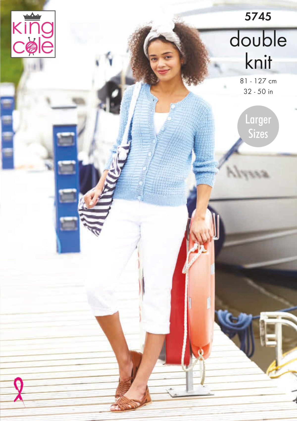 King Cole Ladies Double Knit Knitting Pattern Womens Cardigan & Short Sleeve Top (5745), Multicolor, 32'' - 50''