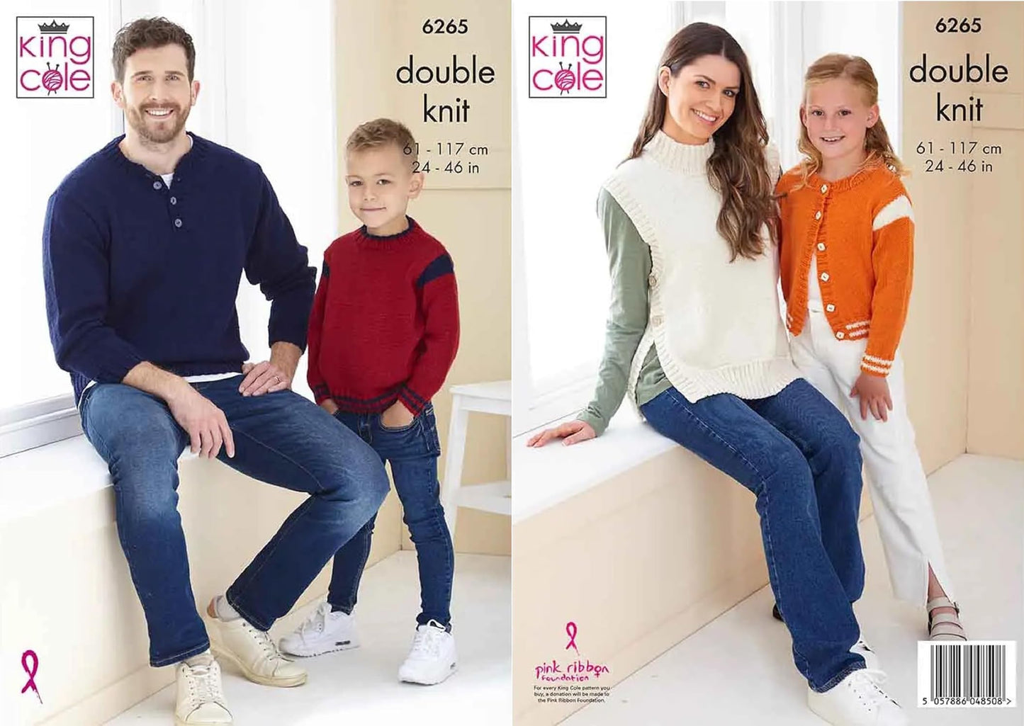 King Cole Kids & Adults Double Knit Knitting Pattern Sweaters & Cardigan (6265)