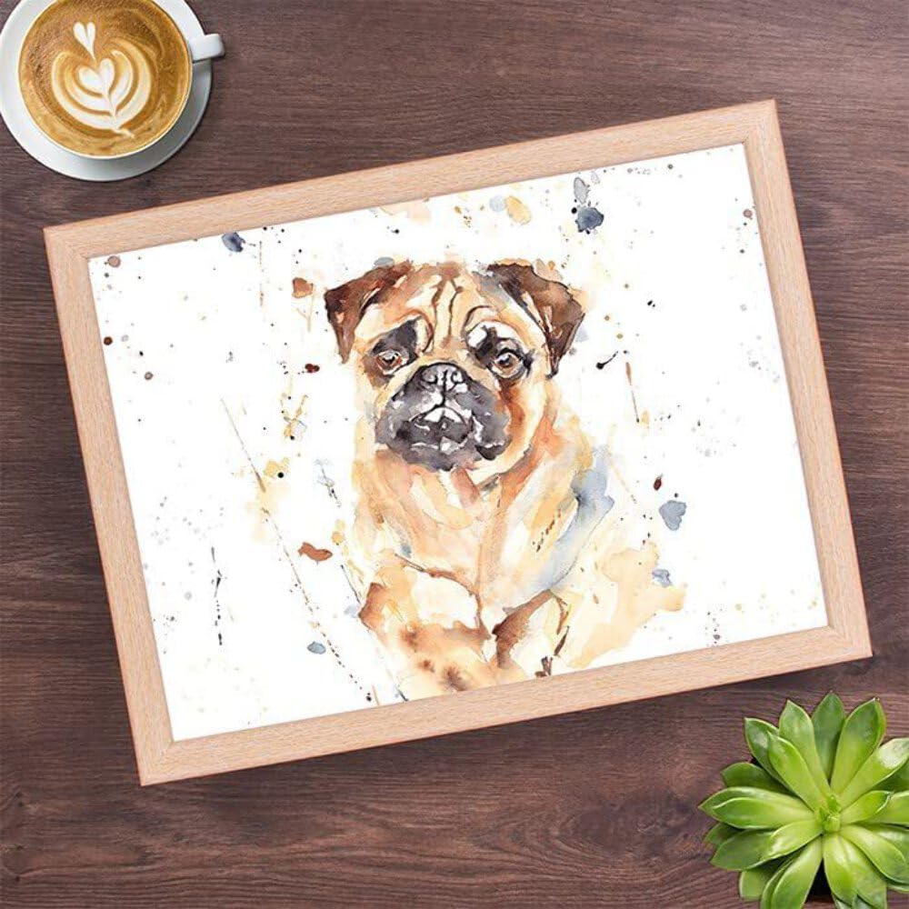 lesser and pavey LP48755 Lap Tray | Pug design | 1 Pc, White