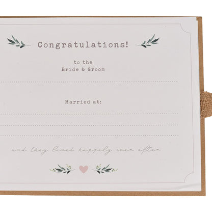 Widdop and Co Wedding Floral Guest Book with Hessian Ribbon Tie