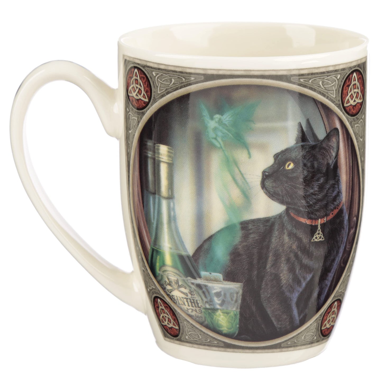 Puckator Lisa Parker Absinthe Cat Porcelain Mug - Funny Home Accessories - Cute Gifts for Girlfriend - Large Mugs for Men Women Hot Drinks - Cute Cups Presents - Secret Santa Gift - Cup Set