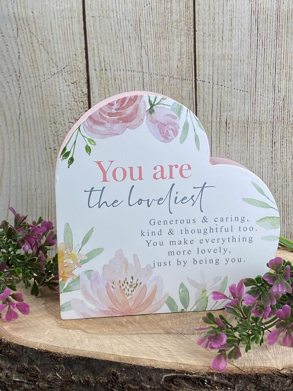 Widdop Standing Heart Plaque - You Are The Loveliest