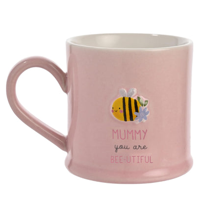 Celebrations - Love Life - 'Mummy You are Bee-Utiful' Mother's Day Ceramic Mug - Kitchen Gifting and Homeware for Tea, Coffee & Hot Drinks - 330ml / 11.15oz.