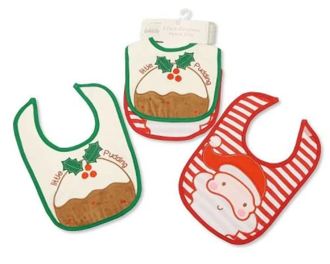 nursery time Baby Christmas Cotton Bibs 2 Pack - Little Pudding