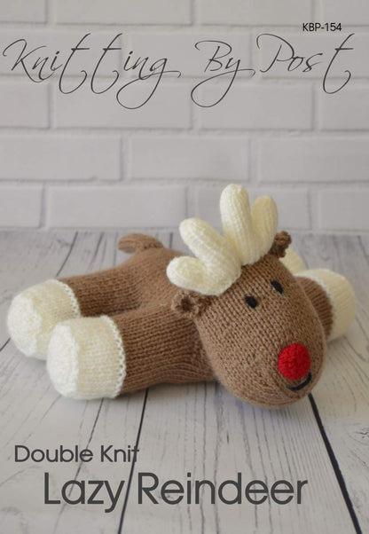 Knitting by Post Knitting Pattern Lazy Reindeer Soft Toy from