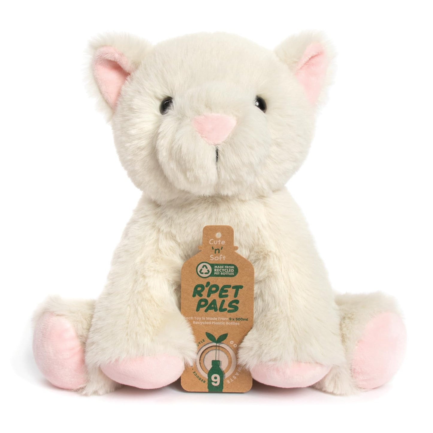 Lesser & Pavey Rpet Pals Kitty Sitting Cat Teddy For Kids | Made Up of Recycled Bottles | Stuffed Animal Soft Toys | Ideal For Birthday or Baby Gift