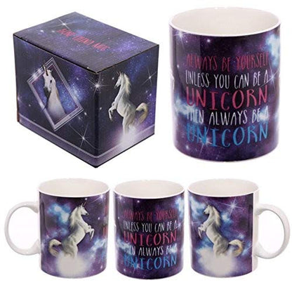 Puckator Majestic Bone China Unicorn Mug, Purple