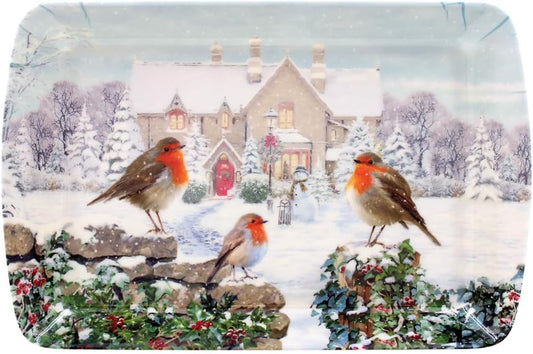 Lesser & Pavey Macneil Christmas Robins Serving Tray  lp53732