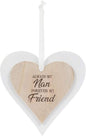 The Leonardo Collection Double Wooden Heart Plaque Hanging Sign - Always My Nan Forever My Friend