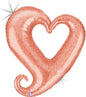 33" Chain Of Hearts Rose Gold Foil Balloon