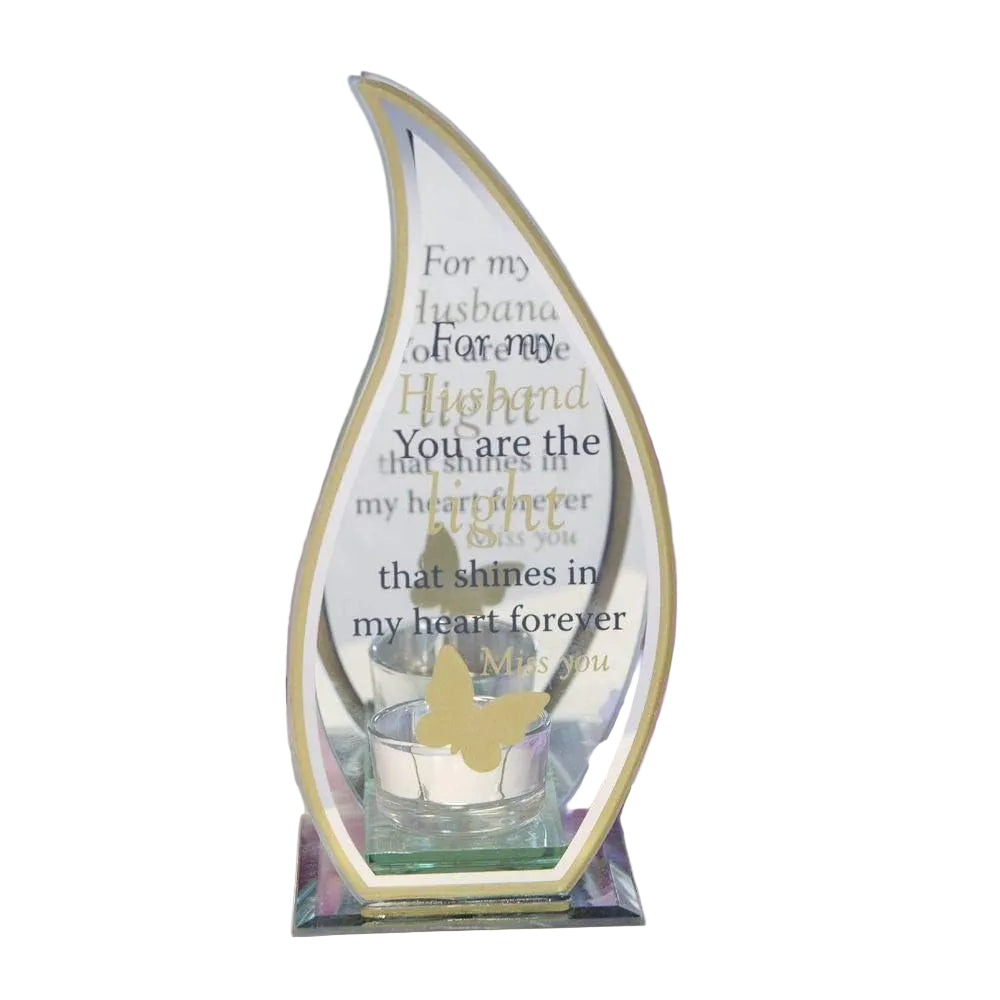 Memorial Special Remembrance Husband Tea Light Holder Flame Shaped