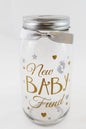 Pennies and Dreams Glass Money Box Jar 'New Baby' Fund