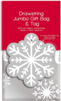 Jumbo Santa Sack Drawstring Gift Bag & Tag Snowflake Design Xmas Eve Presents 46 x 70cm
