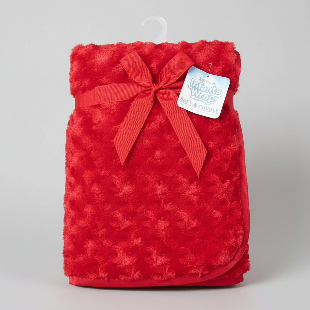 Infant or baby wrap in red with satin edging