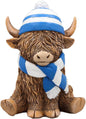 Highland Cow Hat Scarf Blue