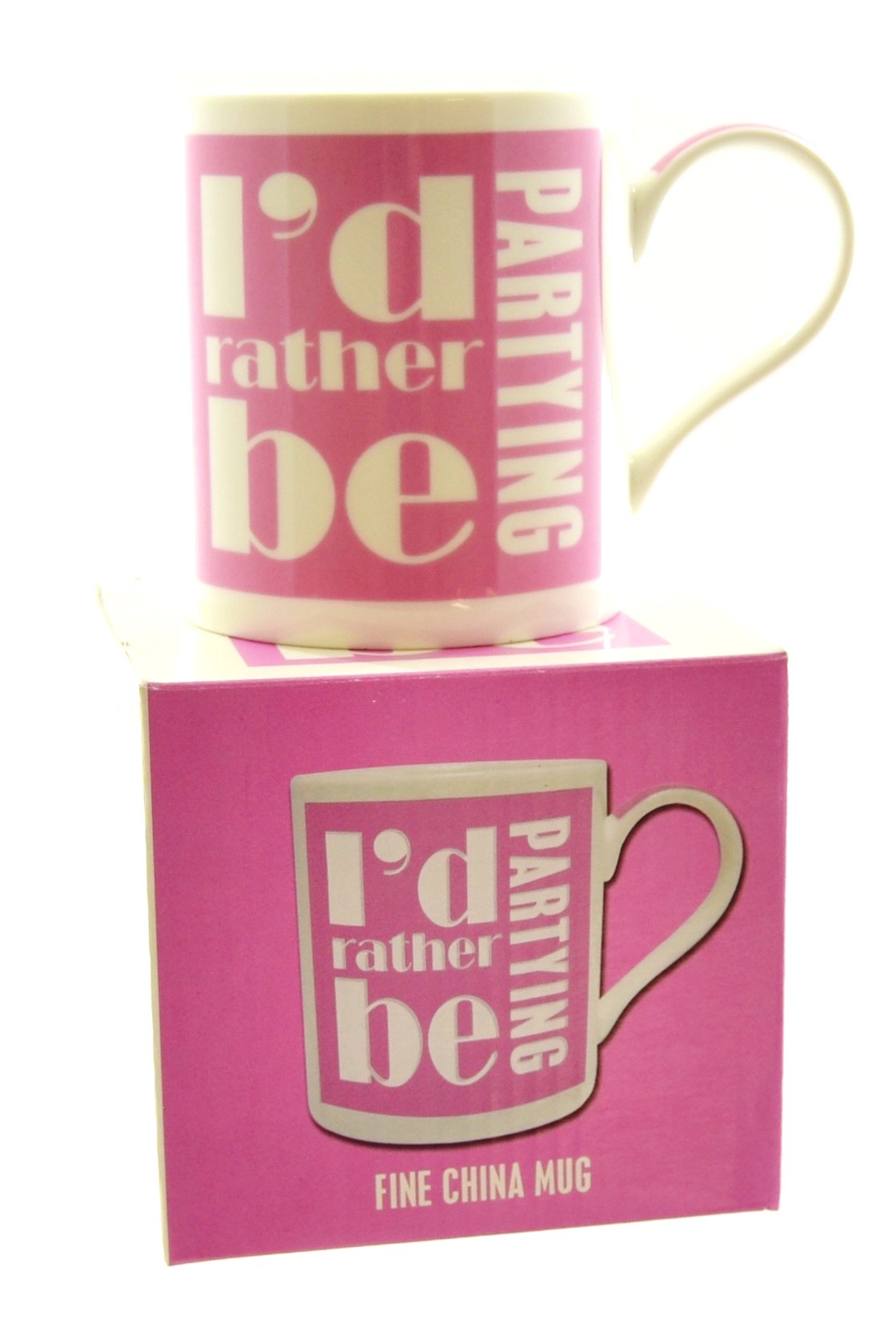 I'd Rather Be Partying Pink & White Mug In a Gift Box
