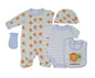 Unisex Baby Boys Girls 5 pcs Gift Set Bodyvest Babygrow Hat Mittens and Bib Sleepsuit Newborn-3-6 mths (0-3 Months, Colour 5)