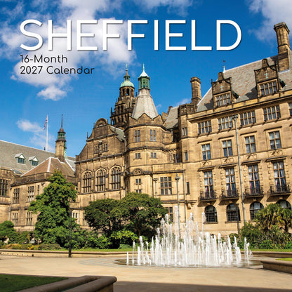 TGSC | Sheffield 2026-2027 Calendar, 16-Month Square Wall Calendar (Sept 2026-Dec 2027), UK Planner with City Photography, Home or Office Organiser | 30 x 30 cm