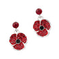 Equilibrium Silver Plated Dangly Poppy Earrings