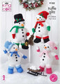 King Cole Christmas Knitting Pattern Truffle Glitz Small & Large Seasonal Snowmen (9182)