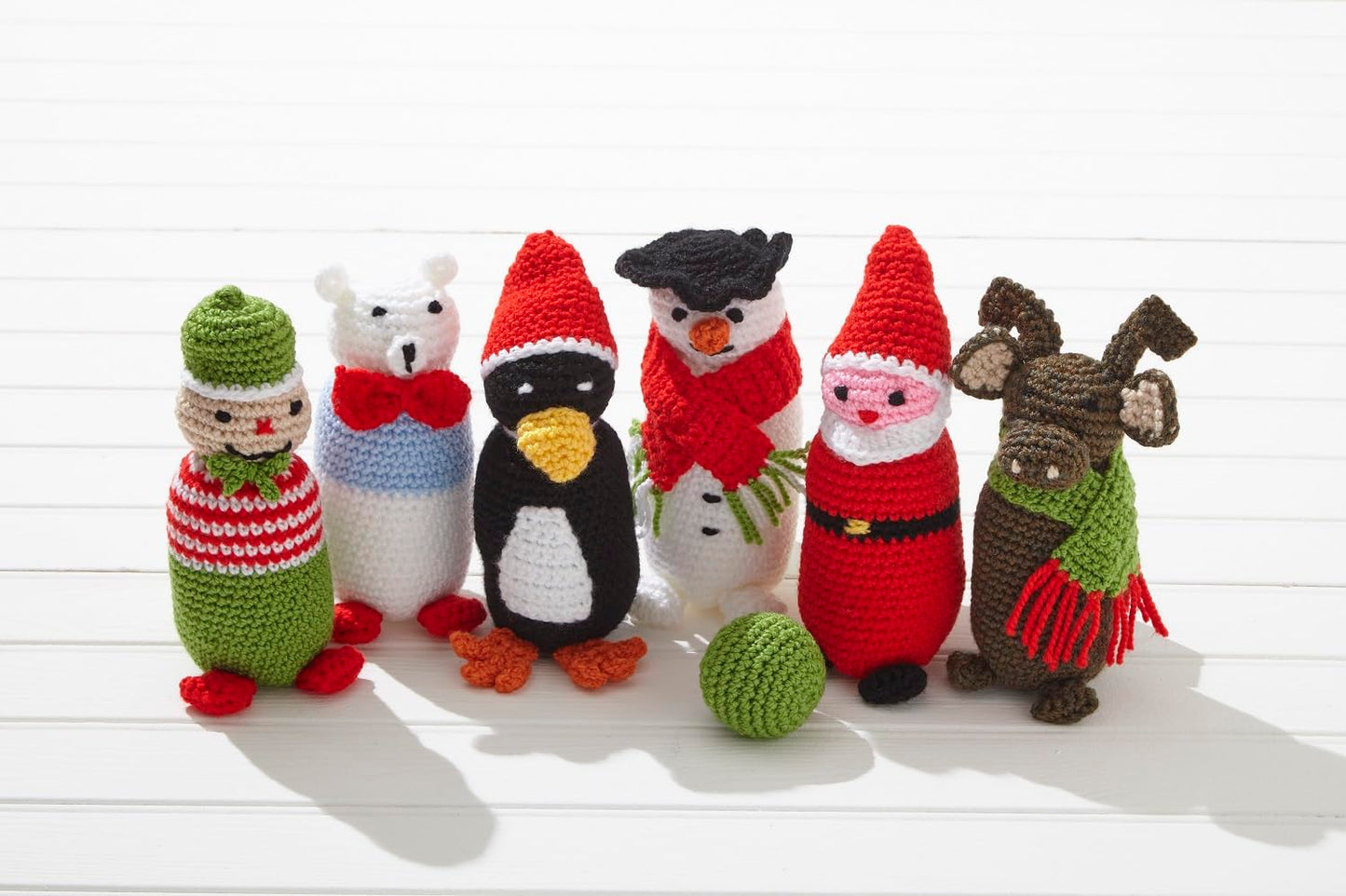 King Cole Chunky Crochet Pattern Christmas Bear & Penguin Indoor Skittles (9117)