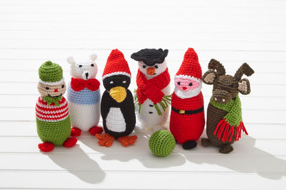 King Cole Chunky Crochet Pattern Christmas Bear & Penguin Indoor Skittles (9117)