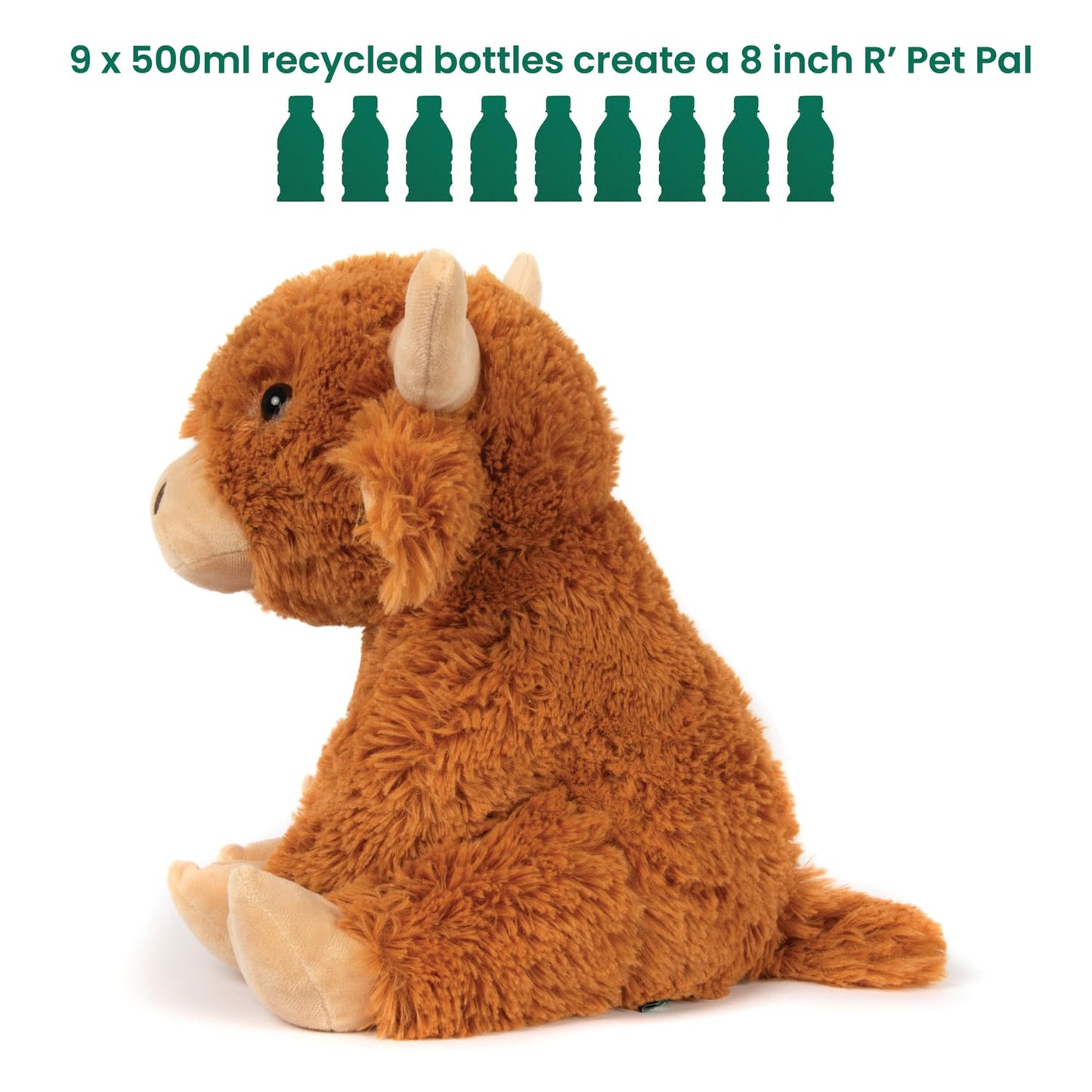 L & P Home & Gifts Lesser & Pavey Rpet pals Hughie sittin cow xl Teddy Bear For Kids | Made Up of Recycled Bottles | Stuffed Animal Soft Toys | Ideal For Birthday or Baby Gift