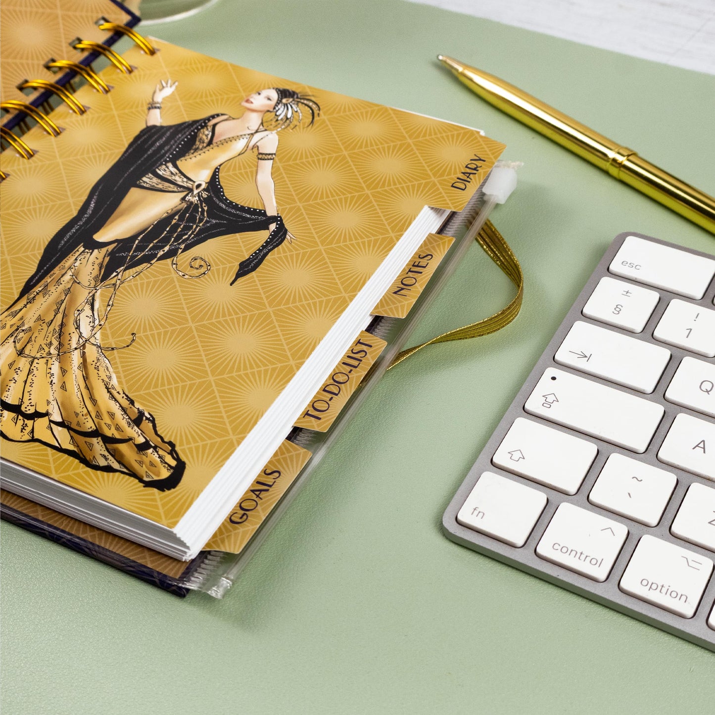 Claire Coxon Art Deco 2026 Organiser Diary | Hardback Weekly Planner with Tabs, Notes, To-Do & Goals | Stylish Art Deco Design