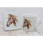 lesser and pavey LP34127 Ceramic Mug & Coaster | Country Life Horse design | Set of 2 Tableware, White
