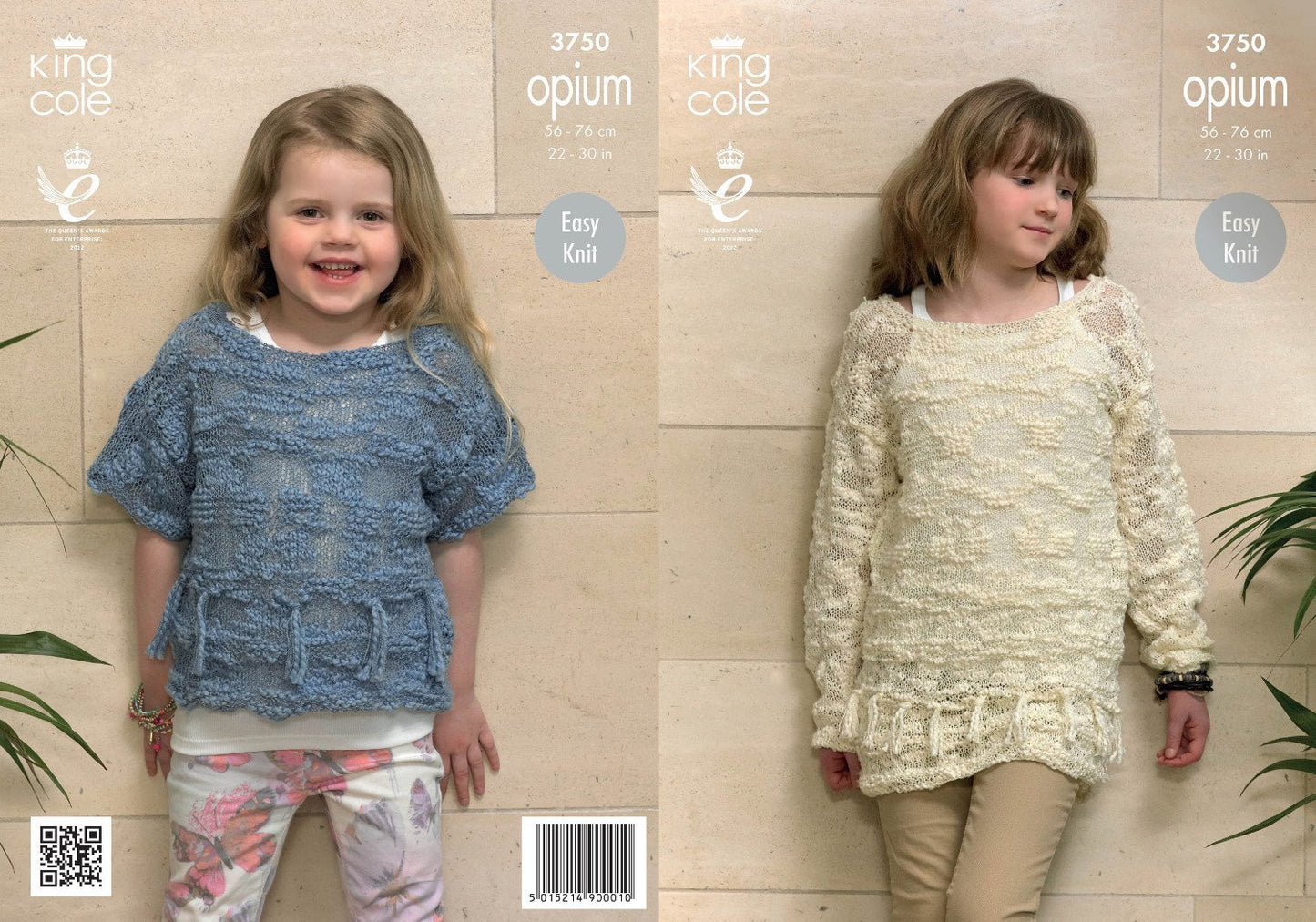 King Cole Children's Sweaters Opium Knitting Pattern 3750
