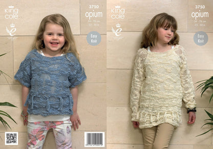 King Cole Children's Sweaters Opium Knitting Pattern 3750