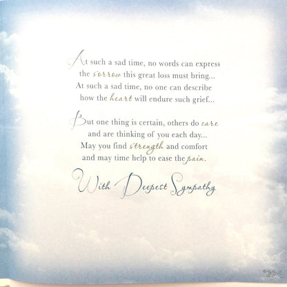 Sad Loss of Son - Deepest Sympathy Card + Detachable Pocket Keepsake