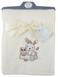 Baby Boys Girls Soft Touch Waffle Blanket Wrap In Multi Colours (Cream Rabbit & Owl)
