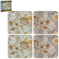 Lesser & Pavey Songbird Duck Egg Blue Gold Floral Dinner Coasters Set Of 4