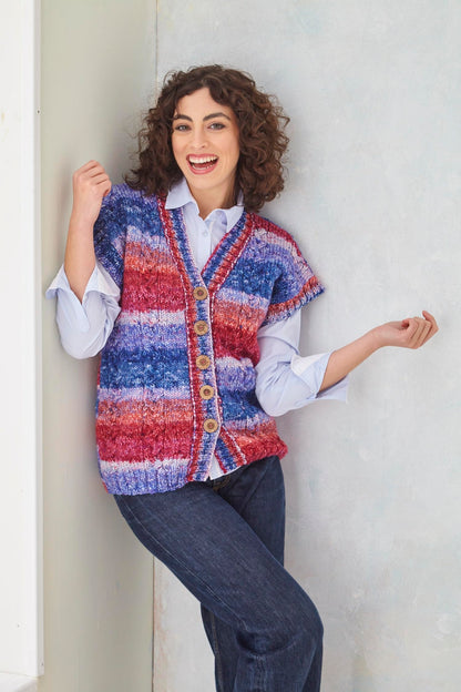 King Cole Ladies Knitting Pattern Womans Chunky Jacket & Waistcoat (6201)