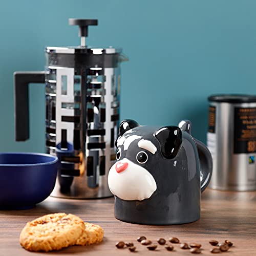 Puckator Dog Squad Upside Down Ceramic Shaped Tea Coffee Mug - Funny Home Accessories - Cute Gifts for Girlfriend - Large Mugs for Men Women Hot Drinks - Cups Presents - Secret Santa Gift - Cup Set