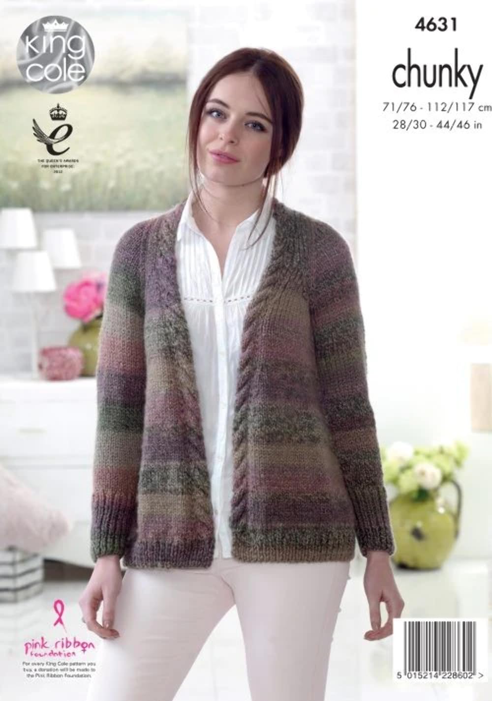 King Cole 4631 Adult Chunky Cardigan Knitting Pattern