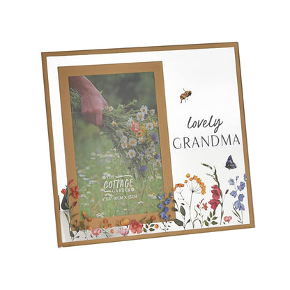 Floral Glass Photo Frame 4' x 6' - Grandma