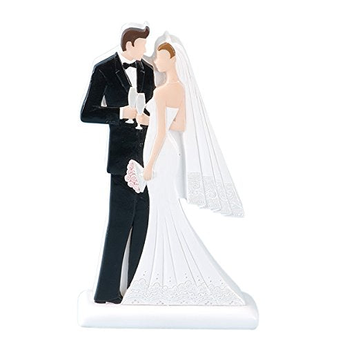 CLUB GREEN RESIN 2D WHITE B/GROOM STANDING 100X40X180MM, POLYRESIN, 16 x 11 x 13.5 cm