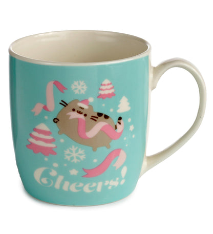 Puckator Christmas Pusheen the Cat Porcelain Tea Coffee Mug - Funny Home Accessories - Cute Gifts for Girlfriend - Large Mugs for Men Women Hot Drinks - Cute Cups Presents - Secret Santa Gift Cup Set