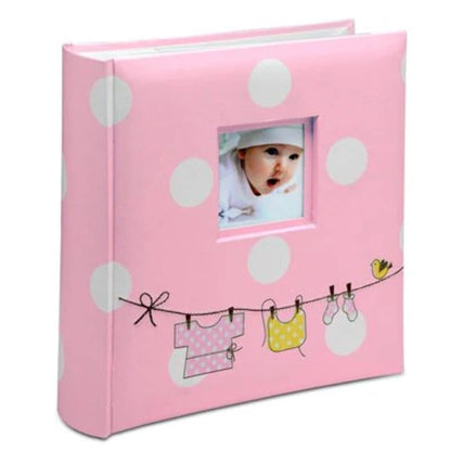 CLUB GREEN PINK BABY PHOTO ALBUM WITH SPOTS 21.5X22, Card, 23 x 22.5 x 5.5 cm