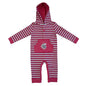 Powell Craft Ballerina Mouse Strippy Hooded Jumpsuit 0-6 Months White